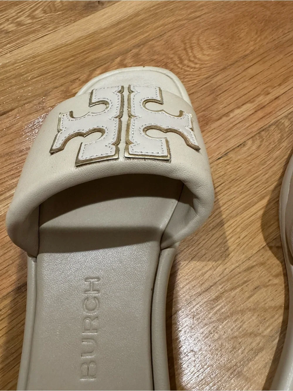 Tory Burch Cream Double T Sport Slide